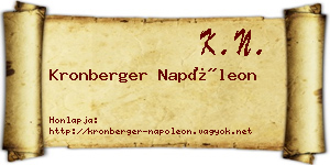 Kronberger Napóleon névjegykártya